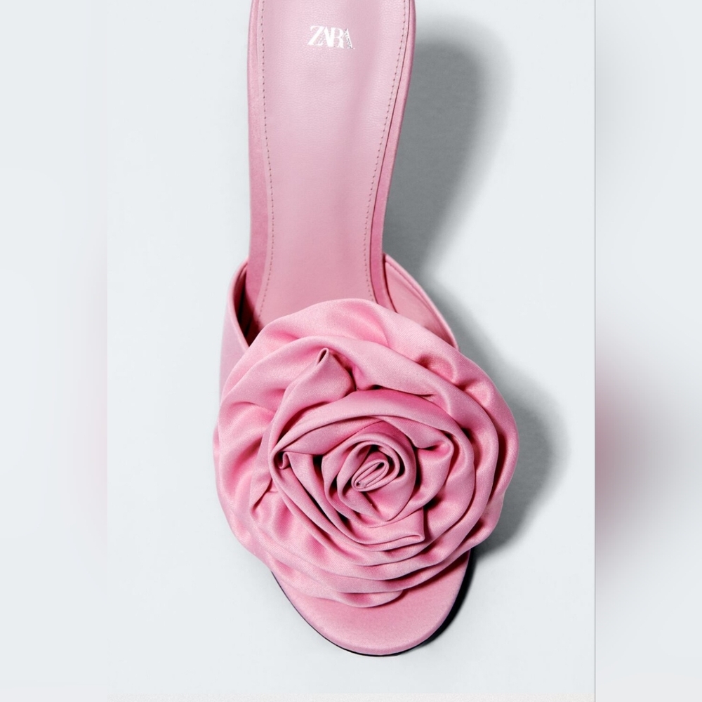 SOLD - Zara Satin Pink Rose Heel